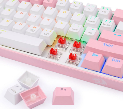 Механичка тастатура Redragon K617 Fizz, 61 тастер, RGB, розова