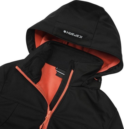 Jaketë softshell për goca Icepeak Boise, me kapuç, madhësia 38, e zezë