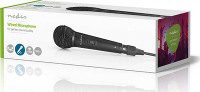 Mikrofon dinamik me kabllo, metalik, për në dorë për zë, XLR në 6.35mm, kabllo 5m, i zi