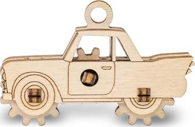 Lodër druri EWA Eco-Wood-Art Fidget-Car, model 3D për montim, dru FSC, shumëngjyrëshe