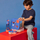 Kuti ushqimi b.box Snack Box Superman, me ndarje, mbyllje e sigurt, blu