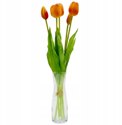 Buqetë artificiale Saska Gift & Decor, 5 tulipanë, 39 cm, portokalli