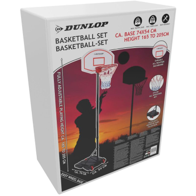 Shtyllë basketbolli Dunlop, lartësi 165‑205 cm, bazë me ujë, e zezë