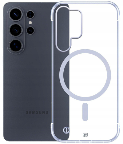 Футрола 3mk Just20g MagCase Pro за Samsung Galaxy S26 Ultra, со MagCase, транспарентна со црни детали