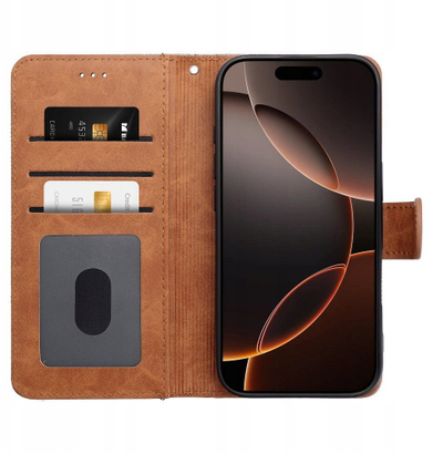 Këllëf libri OEM JEANS për iPhone 17 Air 17 Pro, tre xhepa për karta, gri