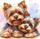 Puzzle Diamond Painting Two Yorkshire Terriers, 30x40cm, shumëngjyrësh