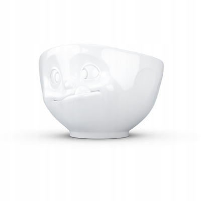 Tas porcelani Fiftyeight Grinning Bowl, 350 ml, me fytyrë, i bardhë
