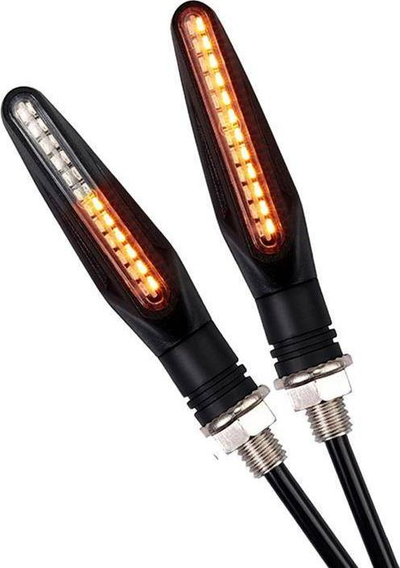 Sinjalizues drejtimi për motor universal LED, set 2 copë, 12V, i zi