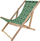 Shezlong druri Enero Camp Wooden Deckchair Classic Jungle, palosës, me motiv xhungël jeshile
