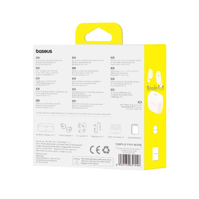 Kufje wireless Baseus Bowie E18, TWS, Bluetooth 5.3, të bardha
