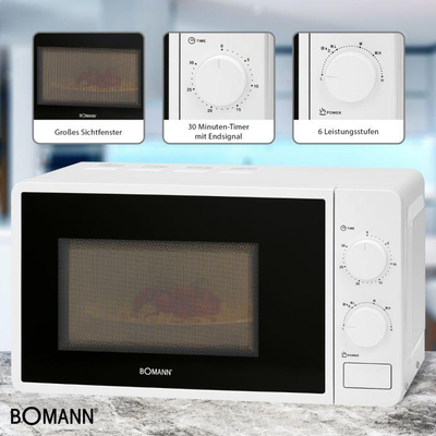 Микробранова рерна Bomann MW 6014 CB, 20L, 700W, бела