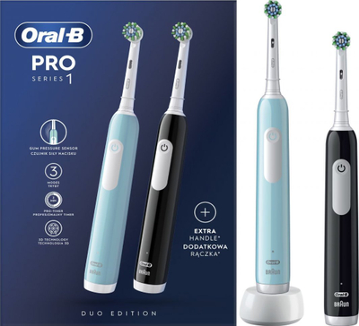Oral-B Pro Series 1 Duo Електрични Четки за Заби, Blue & Black