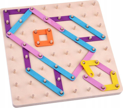 Lojë Montessori ZA4686, puzzle druri, shkopinj shumëngjyrësh