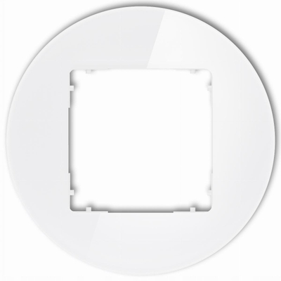 Kornizë rrethore Icon Single, 1 modul, efekt xhami, e bardhë