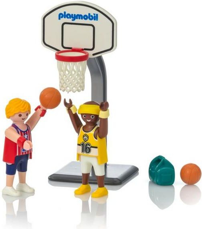 Set lodër Playmobil Eggs One-on-One Basketball 9210, 2 figura, me kosh basketbolli
