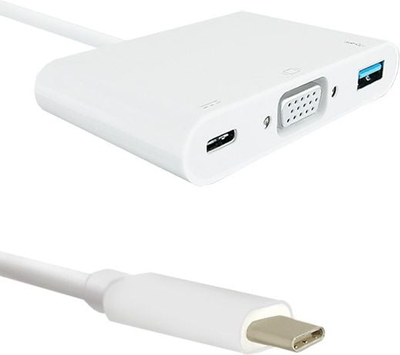 Stacion dokimi Qoltec 50426 USB C, replicator portash, gri