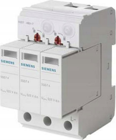Arrester mbingarkese Siemens 5SD7, për shinë DIN, 15kA, gri