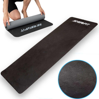 Dyshek yoga dhe fitnesi ENERO FIT, TPE, 4 mm, i zi–gri