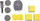 Set pastrimi makine Dunlop Car Microfiber Polish, 9 pjesë, mikrofibër, verdhë gri