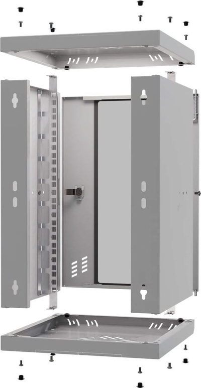 Kabinetë murale rrjeti Stalflex S-RC10-9U-300GG, 9U, metalike, gri