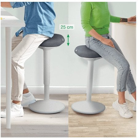 Stol qëndrimi Leitz Ergo Active, ulëse Comfort, gri e hapur