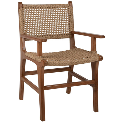 Karrige druri teak me rattan të thurur 54×58×88 cm (HM9385.01)