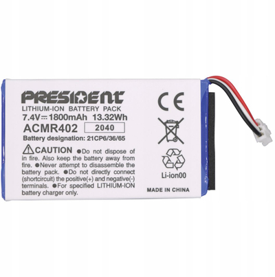 Radiolidhje CB President Jerry 40100, portative, bateri 1800 mAh, e zezë