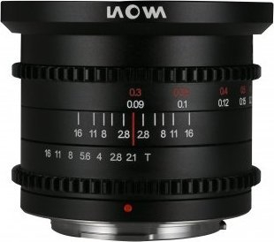 Lentë cine Laowa 6mm T2.1 Zero D, Micro Four Thirds, e zezë
