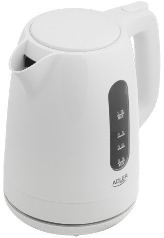 Ibrik elektrik Adler AD 1380w, 1.0L, plastik, i bardhë