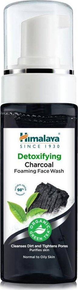 Shkumë pastruese fytyre Himalaya Charcoal Foaming Face Wash, qymyr i aktivizuar, Çaj Jeshil Bio, 150ml