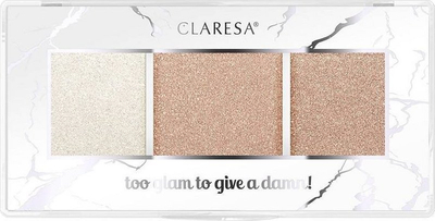 Paletë highlighter Claresta Too Glam 11 Rosy Glow, 3 ngjyra, vegane