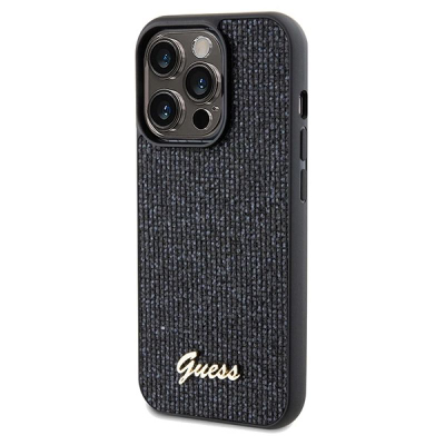Маска за телефон Guess GUHCP14LPMSDGSK, за iPhone 14 Pro 6.1", цврста маска, црна