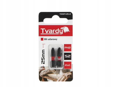 Set bitash goditës Tvardy PH2, 25mm, S2, 2 copë