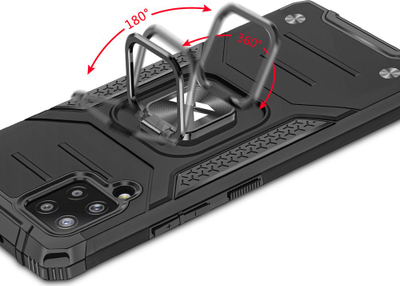 Mbulesë telefoni Wozinsky Ring Armor për Samsung Galaxy A42 5G, me unazë edhe mbajtës magnetik, e zezë