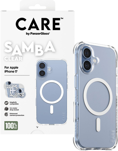 Mbulesë telefoni PanzerGlass Samba Case për iPhone 17, fund transparent, transparente