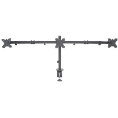 Mbajtëse tavoline Manhattan Triple për 3 monitorë 10\"–27\", VESA 75x75 / 100x100, e zezë