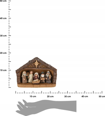 Set skenë lindjeje Koopman Nativity Scene, 18 cm, 7 pjesë, kafe