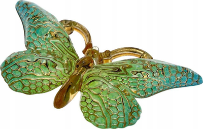 Dekorime vetëngjitëse Titanum Butterflies, plastikë, set 4 copë, jeshile me ari