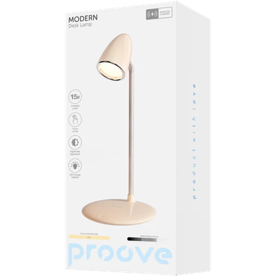 Llambë tavoline Proove Modern, 10W, me karikim wireless, bezhë