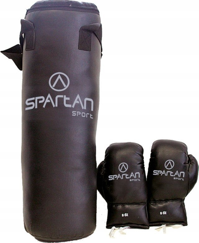Set boksi Spartan Sport, doreza 8 oz, thes 5 kg, i zi