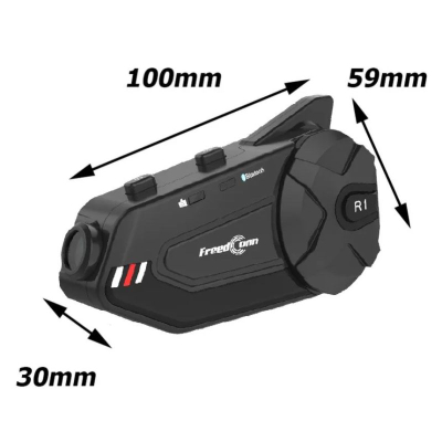 Interkom moto FreedConn R1 Plus E, Bluetooth 5.0, kamerë Full HD, i zi