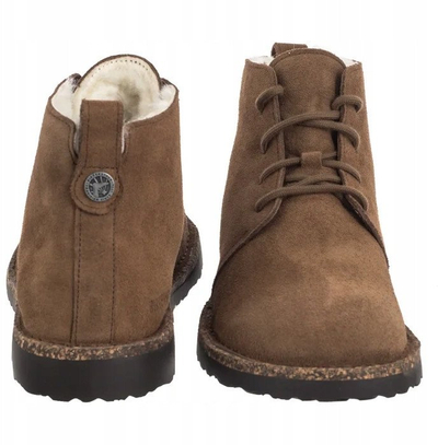 Çizme të shkurtra Birkenstock Uppsala, lëkurë zdrukth, lesh qengji, kafe