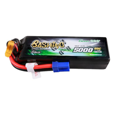Bateri LiPo Gens Ace Bashing 4S, 5000mAh 14.8V, 60C EC5, e zezë
