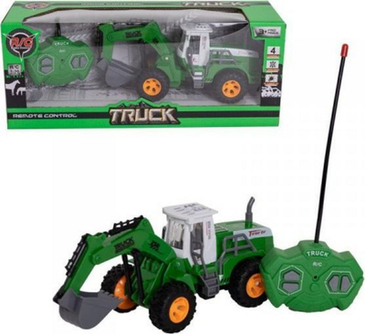 Traktor lodër për fëmijë Askato RC, me bateri, i gjelbër
