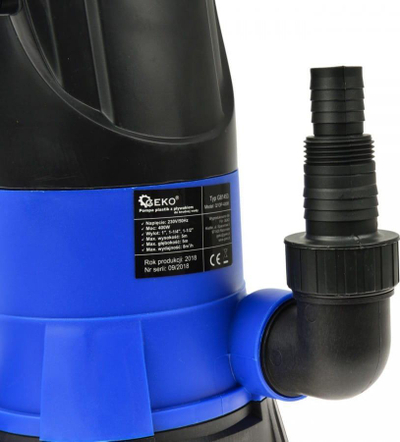 Pompë zhytëse për ujë t’ndotur Geko G81453, 400W, me flotues, blu