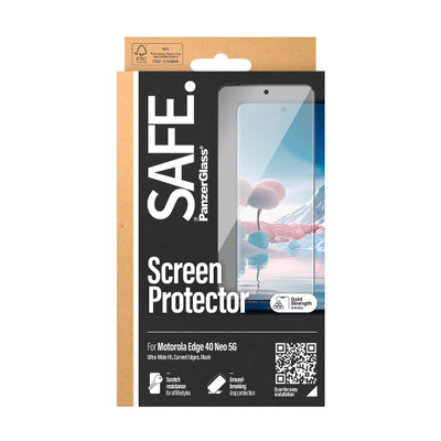 Xham mbrojtës SAFE by PanzerGlass Ultra-Wide Fit, për Motorola Edge 40 Neo, shumë i kthjellët, vihet kollaj