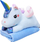 Lodër pelushi Skleplolki Unicorn, jastëk me batanije 3 në 1, e kaltër