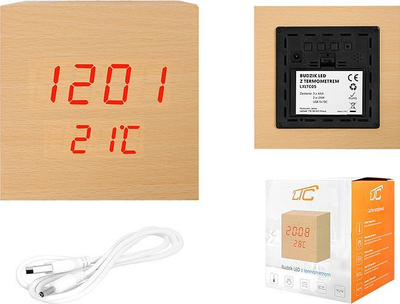 Orë me alarm LTC, LED, e drunjtë