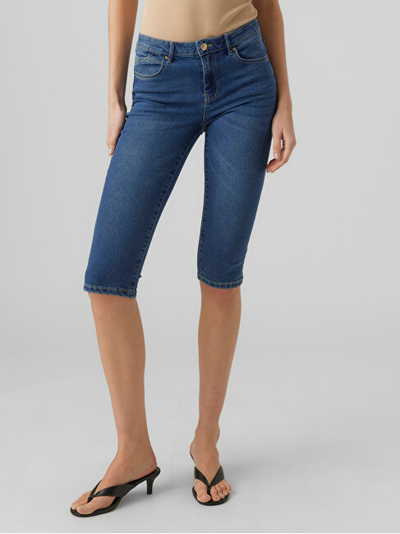 Pantallona të shkurtë VERO MODA VMJUDE Slim Fit, të kaltër