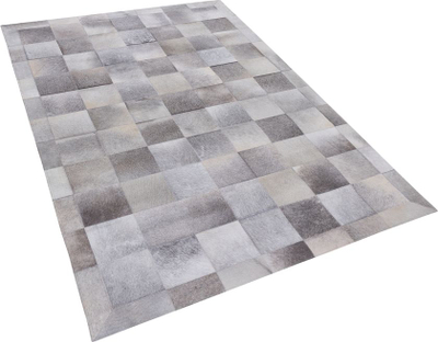 Tapet Beliani ALACAM, lëkurë lopë, 140x200 cm, gri